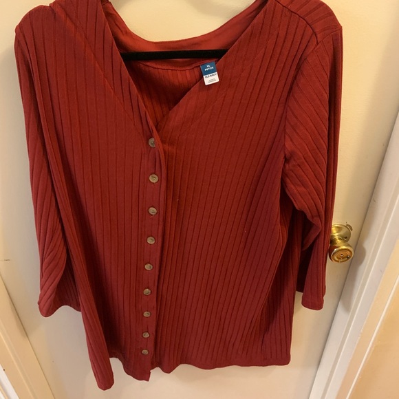 Old Navy Button Down Sweater Dress Red XL - Picture 2 of 7